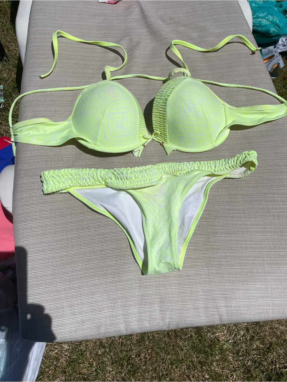 Victoria's Secret Neon Yellow Push-Up Bikini Set